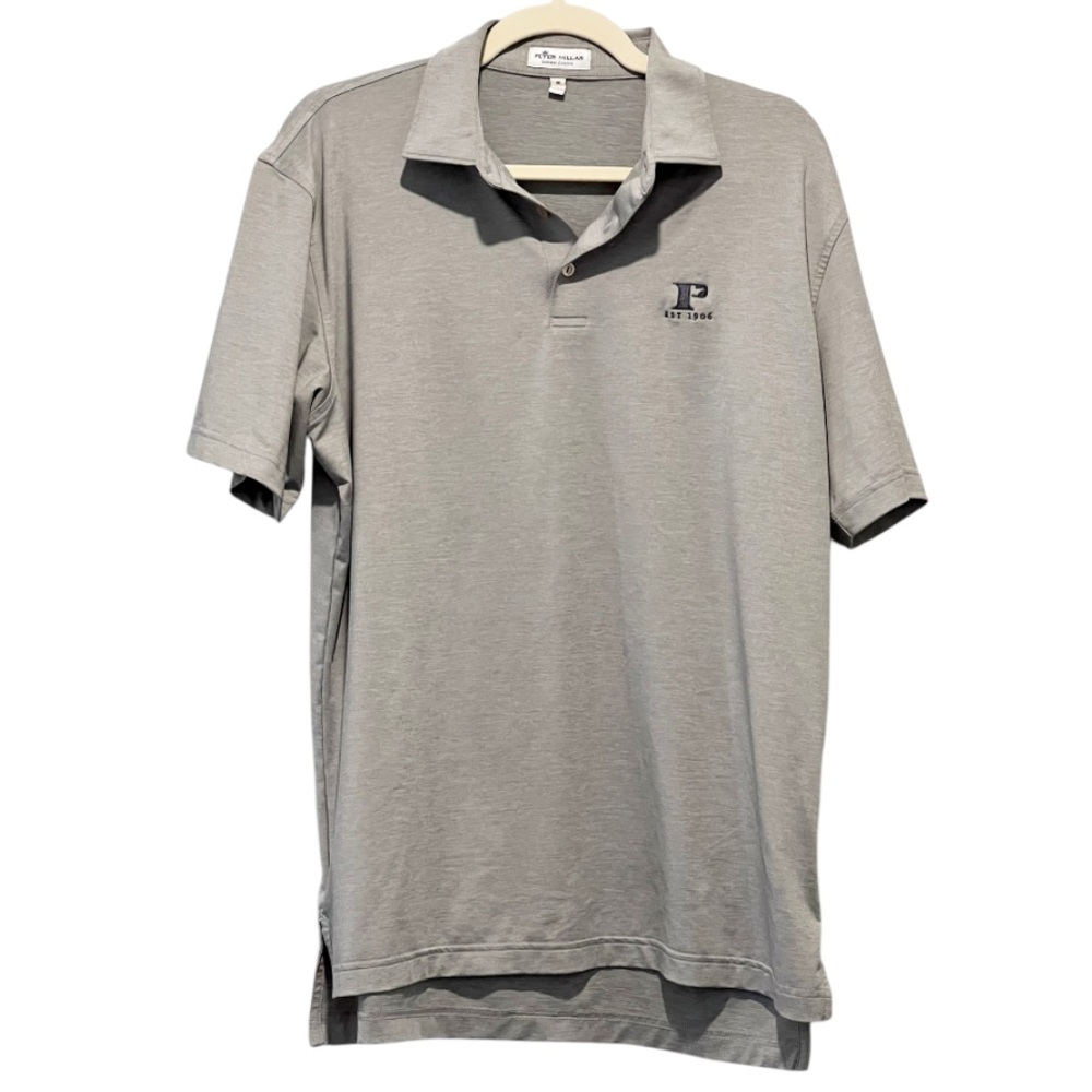 Peter Millar Summer Comfort Gray Polo Golf Performance Shirt Size M
